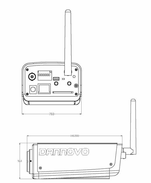 兩百萬高清1080P無線網絡槍機尺寸圖
