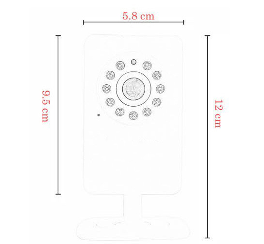 迷你高清720P無線網絡攝像機尺寸圖